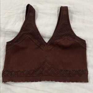Brown Lace Trim Bralette